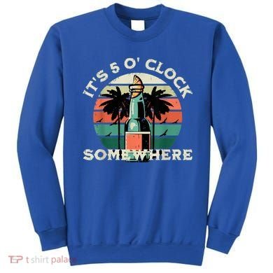 It's 5 O’clock Somewhere Summer Retro Sunset Drinking Sweatshirt
