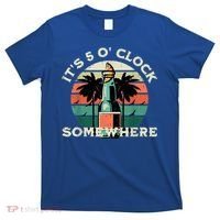 It's 5 O’clock Somewhere Summer Retro Sunset Drinking T-Shirt thumb 0