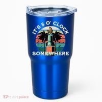 It's 5 O’clock Somewhere Summer Retro Sunset Drinking Tumbler thumb 0
