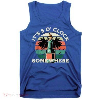 It's 5 O’clock Somewhere Summer Retro Sunset Drinking Tank Top