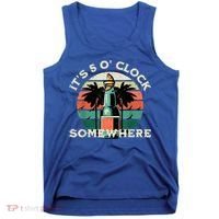 It's 5 O’clock Somewhere Summer Retro Sunset Drinking Tank Top thumb 0