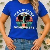 It's 5 O’clock Somewhere Summer Retro Sunset Drinking Women's T-Shirt thumb 2