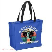 It's 5 O’clock Somewhere Summer Retro Sunset Drinking Tote Bag thumb 2