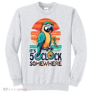 It's 5 O’Clock Somewhere Parrot Summer Beach Sunset Gift Sweatshirt