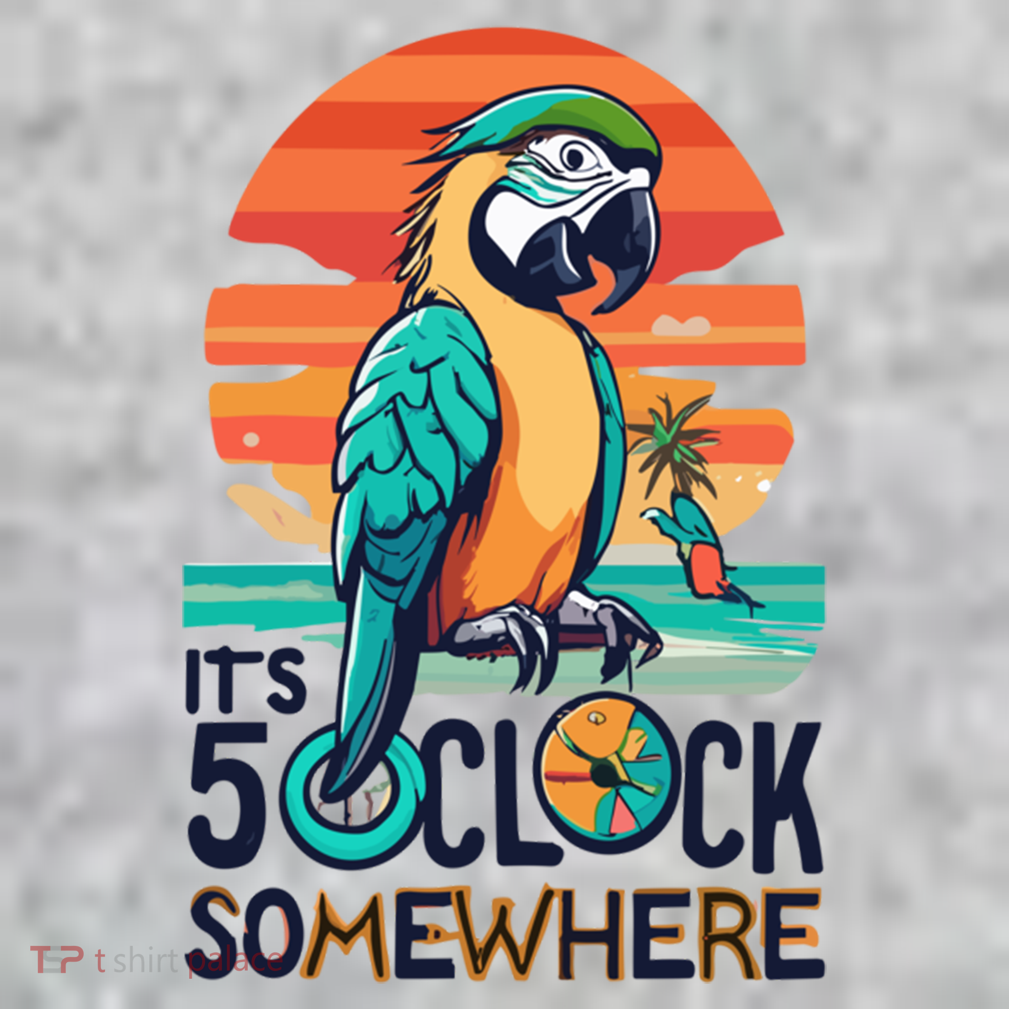 It's 5 O’Clock Somewhere Parrot Summer Beach Sunset Gift Toddler T-Shirt