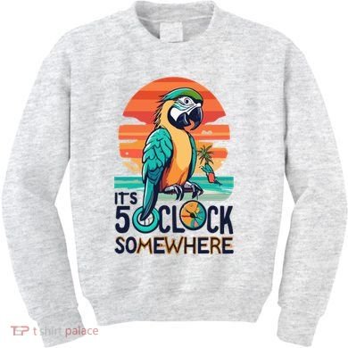 It's 5 O’Clock Somewhere Parrot Summer Beach Sunset Gift Kids Sweatshirt