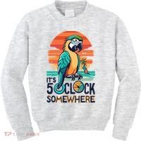 It's 5 O’Clock Somewhere Parrot Summer Beach Sunset Gift Kids Sweatshirt thumb 0