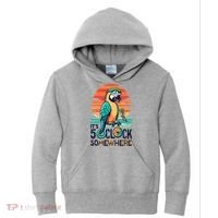 It's 5 O’Clock Somewhere Parrot Summer Beach Sunset Gift Kids Hoodie thumb 0