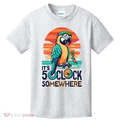 It's 5 O’Clock Somewhere Parrot Summer Beach Sunset Gift Kids T-Shirt