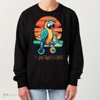 It's 5 O’Clock Somewhere Parrot Summer Beach Sunset Gift Women's Sweatshirt thumb 0