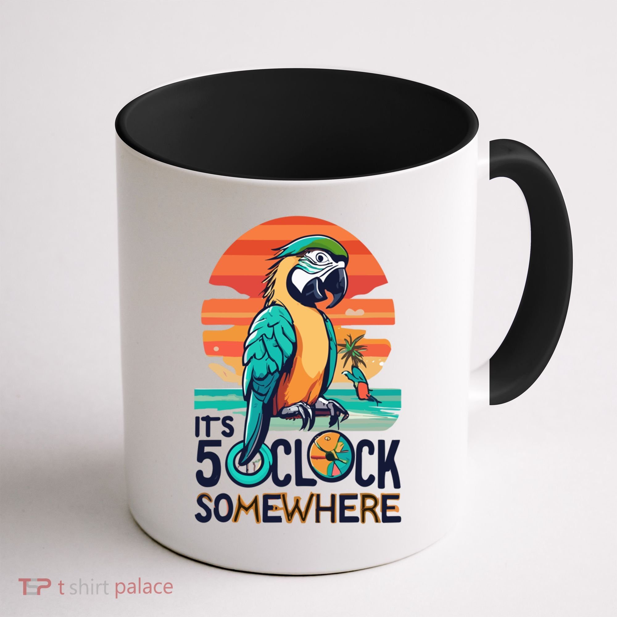 It's 5 O’Clock Somewhere Parrot Summer Beach Sunset Gift Coffee Mug