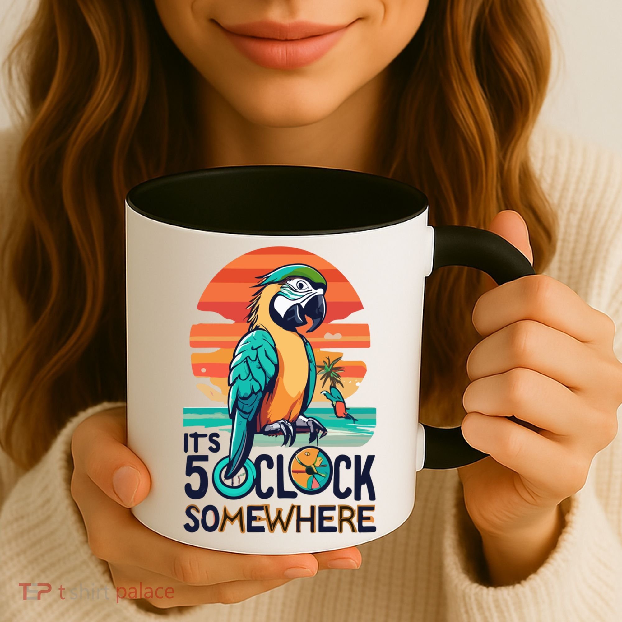It's 5 O’Clock Somewhere Parrot Summer Beach Sunset Gift Coffee Mug