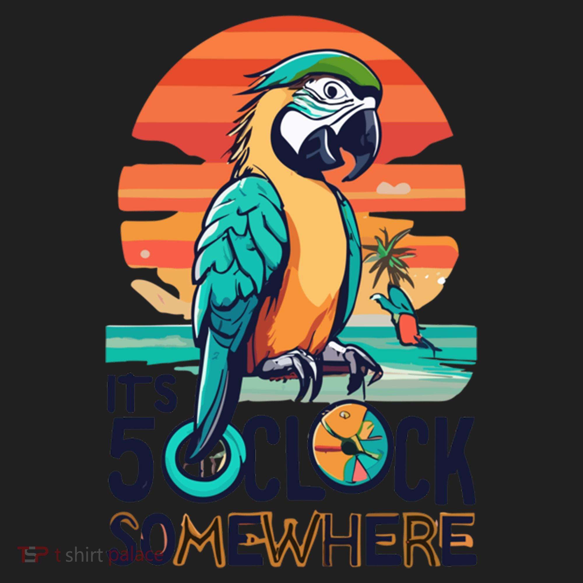 It's 5 O’Clock Somewhere Parrot Summer Beach Sunset Gift Beanie