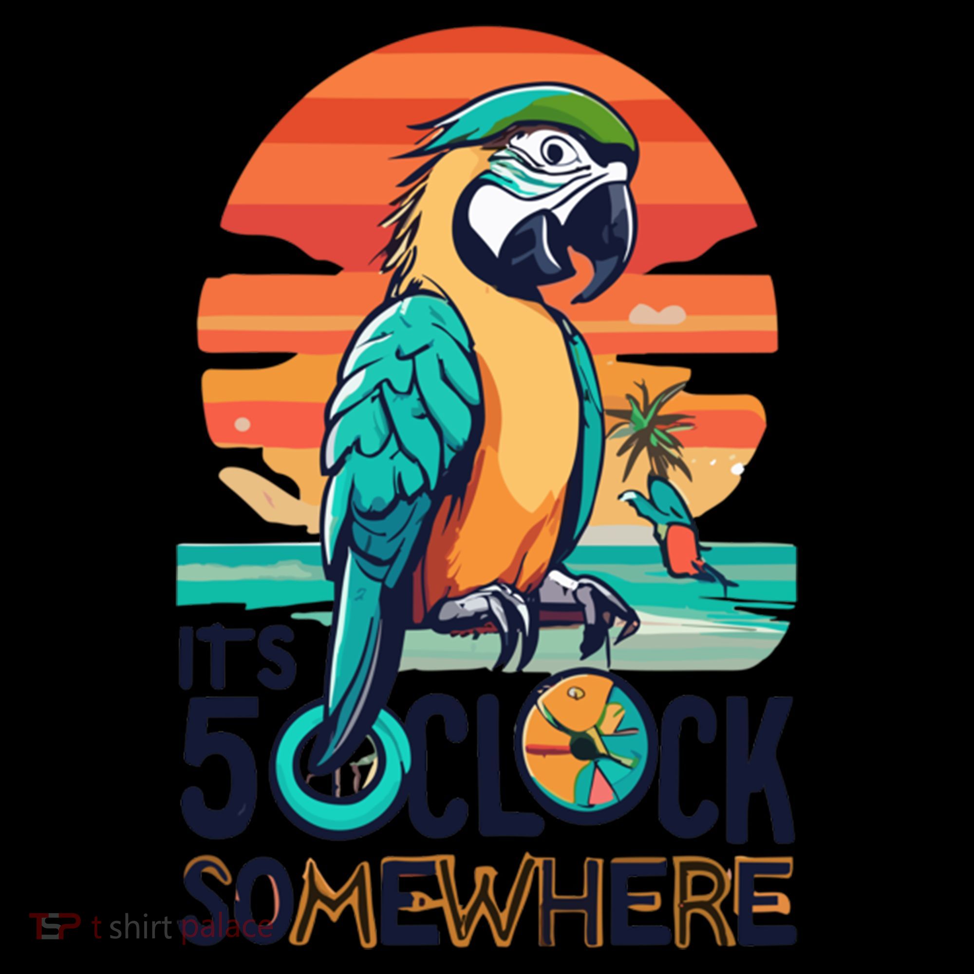 It's 5 O’Clock Somewhere Parrot Summer Beach Sunset Gift Mousepad