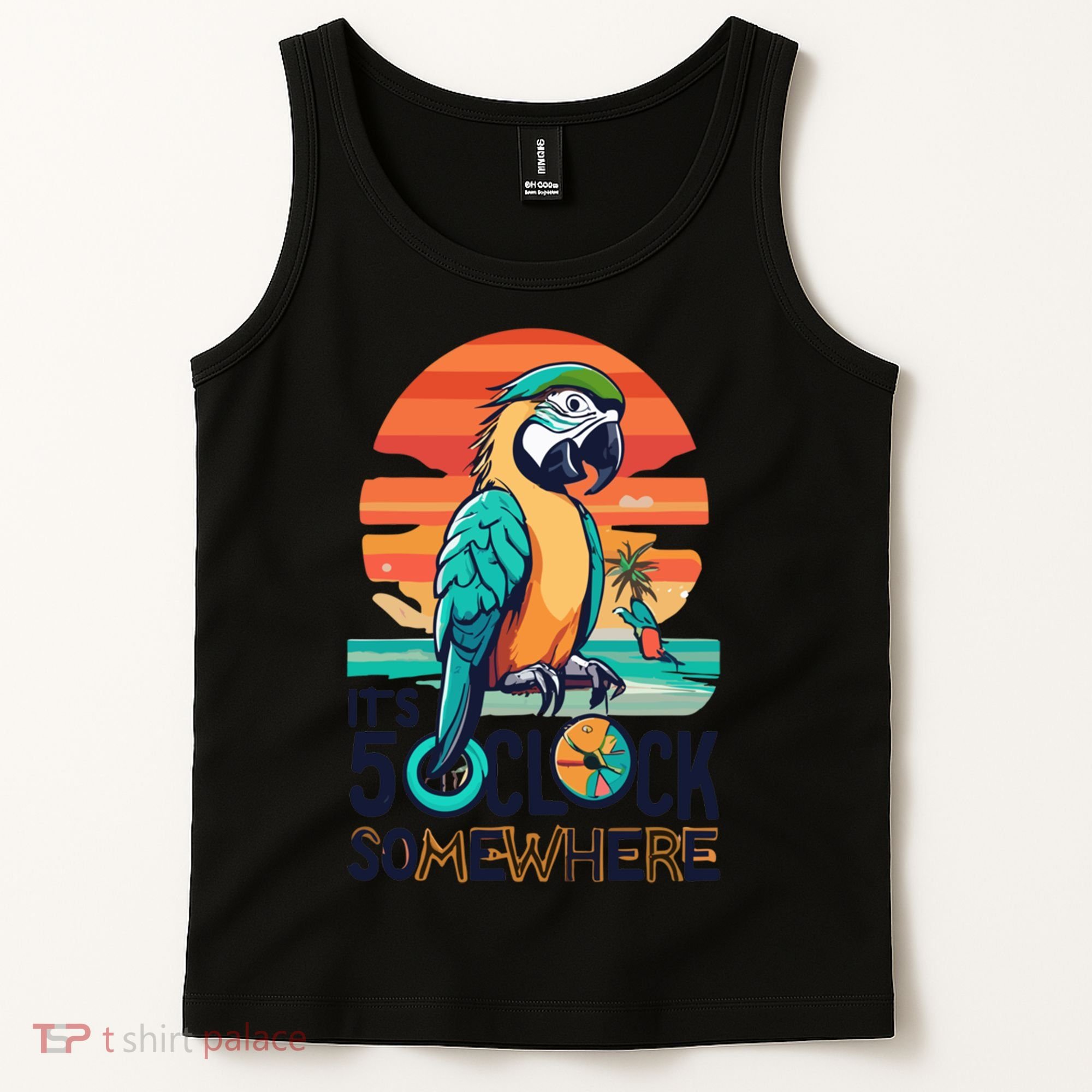 It's 5 O’Clock Somewhere Parrot Summer Beach Sunset Gift Tank Top