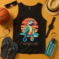 It's 5 O’Clock Somewhere Parrot Summer Beach Sunset Gift Tank Top thumb 4