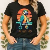It's 5 O’Clock Somewhere Parrot Summer Beach Sunset Gift Women's T-Shirt thumb 2