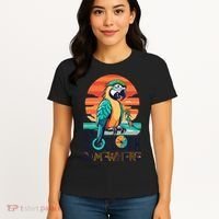 It's 5 O’Clock Somewhere Parrot Summer Beach Sunset Gift Women's T-Shirt thumb 4