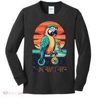 It's 5 O’Clock Somewhere Parrot Summer Beach Sunset Gift Kids Long Sleeve Shirt thumb 0