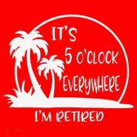 ItS 5 OClock Everywhere IM Retired Summer Vacation Funny Santa Hat thumb 1