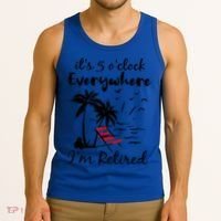It's 5 O'Clock Everywhere I'm Retired Summer Tank Top thumb 3
