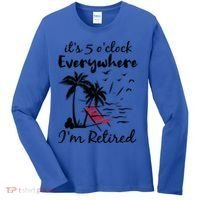 It's 5 O'Clock Everywhere I'm Retired Summer Women's Long Sleeve Shirt thumb 0
