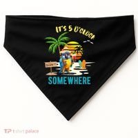 ItS 5 O’Clock Somewhere Parrot Sunset Drinking USA-Made Doggie Bandana thumb 0