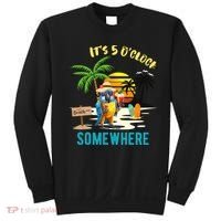ItS 5 O’Clock Somewhere Parrot Sunset Drinking Sweatshirt thumb 0