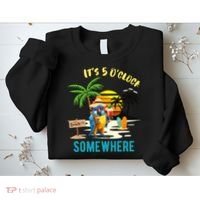 ItS 5 O’Clock Somewhere Parrot Sunset Drinking Sweatshirt thumb 2