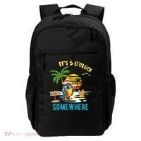 ItS 5 O’Clock Somewhere Parrot Sunset Drinking Backpack thumb 0