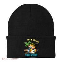 ItS 5 O’Clock Somewhere Parrot Sunset Drinking Beanie thumb 0