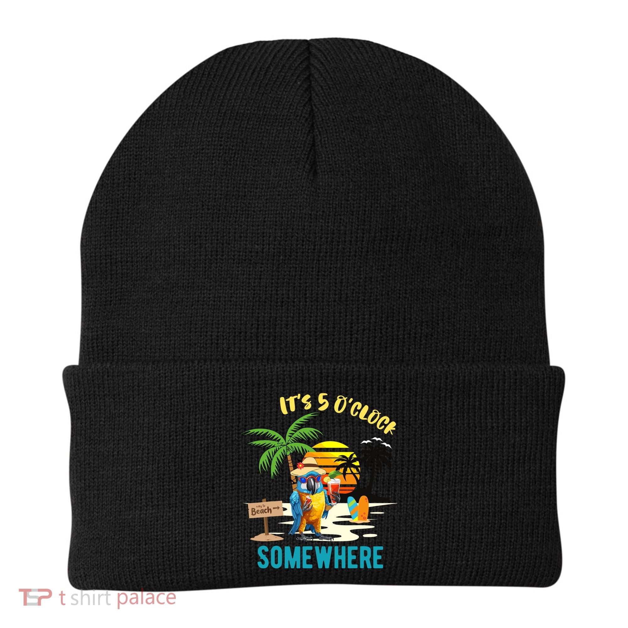 ItS 5 O’Clock Somewhere Parrot Sunset Drinking Beanie