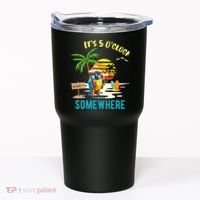 ItS 5 O’Clock Somewhere Parrot Sunset Drinking Tumbler thumb 0