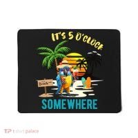 ItS 5 O’Clock Somewhere Parrot Sunset Drinking Mousepad thumb 0