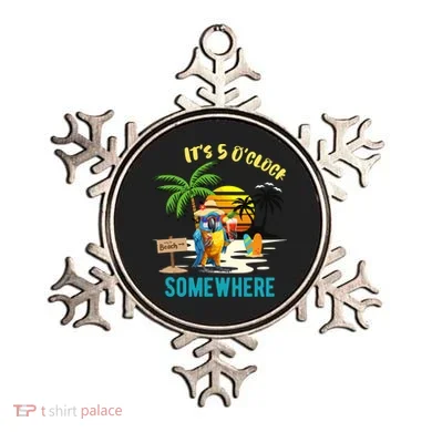 ItS 5 O’Clock Somewhere Parrot Sunset Drinking Ornament