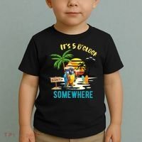 ItS 5 O’Clock Somewhere Parrot Sunset Drinking Toddler T-Shirt thumb 2