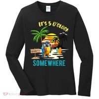 ItS 5 O’Clock Somewhere Parrot Sunset Drinking Women's Long Sleeve Shirt thumb 0