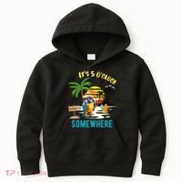 ItS 5 O’Clock Somewhere Parrot Sunset Drinking Kids Hoodie thumb 0