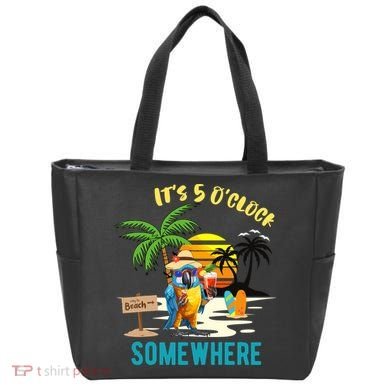 ItS 5 O’Clock Somewhere Parrot Sunset Drinking Tote Bag