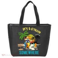 ItS 5 O’Clock Somewhere Parrot Sunset Drinking Tote Bag thumb 0