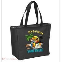 ItS 5 O’Clock Somewhere Parrot Sunset Drinking Tote Bag thumb 2