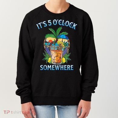 It's 5 O’clock Somewhere Summer Retro Sunset Drinking Women's Sweatshirt