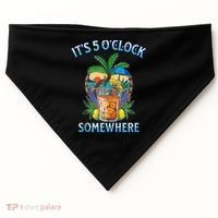 It's 5 O’clock Somewhere Summer Retro Sunset Drinking USA-Made Doggie Bandana thumb 0
