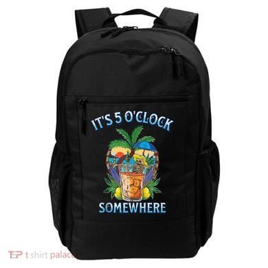 It's 5 O’clock Somewhere Summer Retro Sunset Drinking Backpack