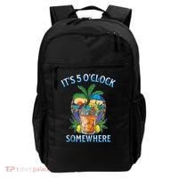 It's 5 O’clock Somewhere Summer Retro Sunset Drinking Backpack thumb 0