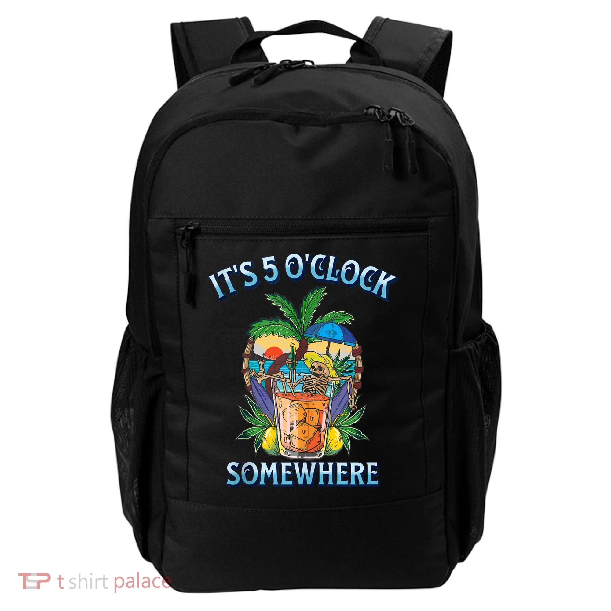 It's 5 O’clock Somewhere Summer Retro Sunset Drinking Backpack