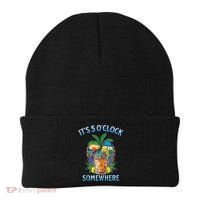It's 5 O’clock Somewhere Summer Retro Sunset Drinking Beanie thumb 0