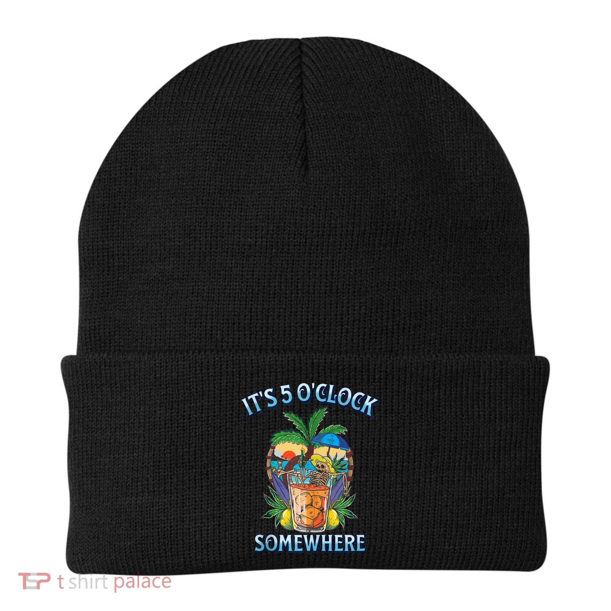 It's 5 O’clock Somewhere Summer Retro Sunset Drinking Beanie
