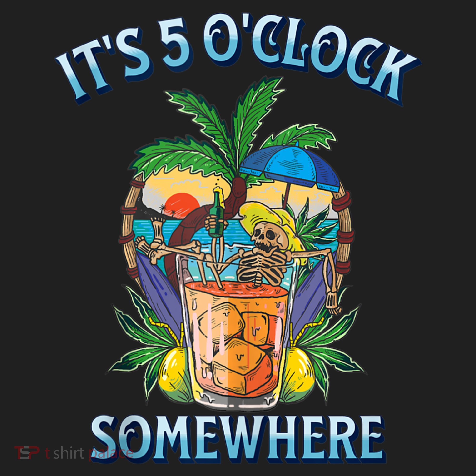 It's 5 O’clock Somewhere Summer Retro Sunset Drinking Beanie