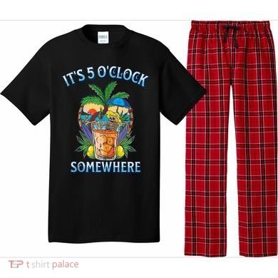It's 5 O’clock Somewhere Summer Retro Sunset Drinking Pajama Set